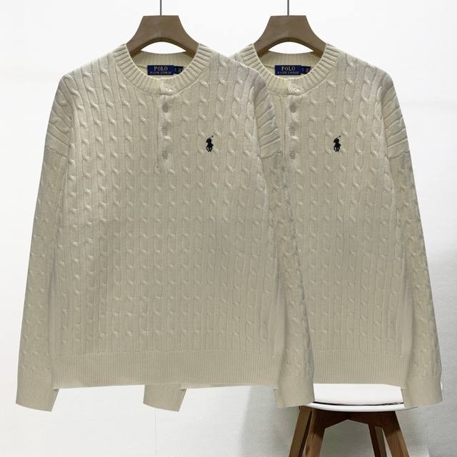 拉夫劳伦Ralph Lauren园领纯色小马刺绣Logo大麻花针织毛衣 DDD 复古学院风 手感舒适度满分 承包春秋冬的衣橱必备单品 天冷叠穿作为内搭也非常好看