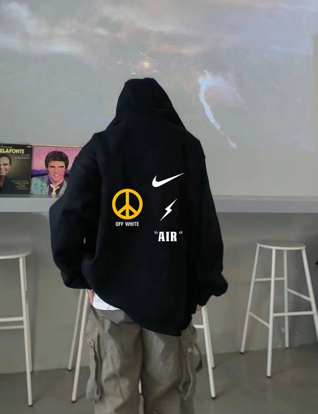 银狐绒加厚 DDD Nike X Off 耐克联名Off藤原浩Air冬季加绒加厚连帽卫衣 DDD 高端冬季加绒卫衣系列 DDD 甄选530G银狐绒加厚面料 区别