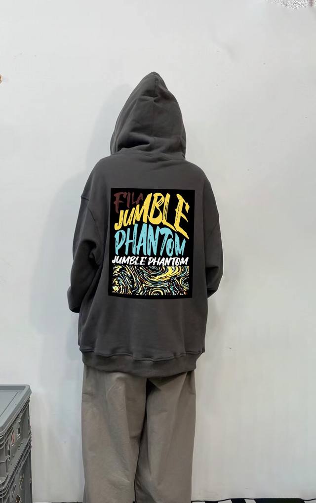 银狐绒加厚 DDD Fila斐乐涂鸦冬季加绒加厚连帽卫衣 DDD 高端冬季加绒卫衣系列 DDD 甄选530G银狐绒加厚面料 区别市场便宜货200G低廉单薄品质