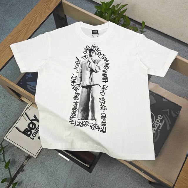 款号：Xbnb054 DDD 2026新款Stussy斯图西喊麦人物图案Logo字母印花休闲情侣宽松短袖T恤，经典永远不会过时、人手必备款，260G纯棉精梳棉不