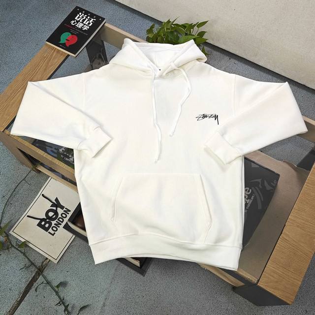 款号：Xb131 高品质 DDD 2025新款Stussy斯图西现代主义字母图案Logo印花休闲情侣连帽加绒卫衣，经典永远不会过时、人手必备款，380G纯棉加绒