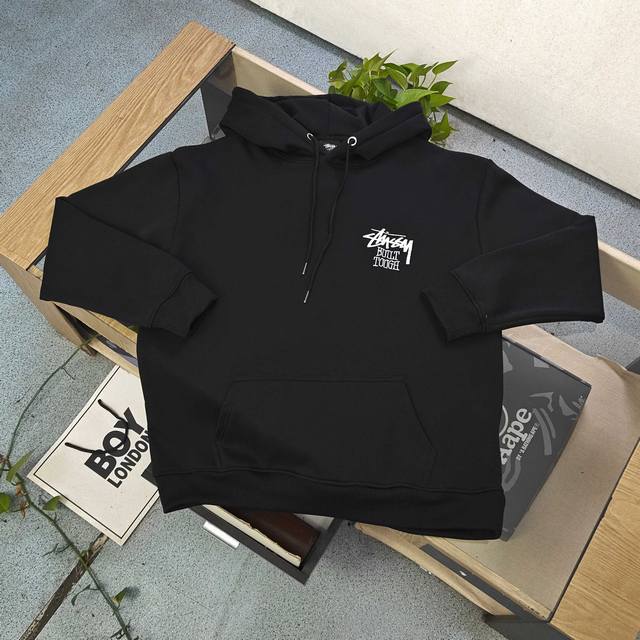 款号：Xb138 高品质 DDD 2025新款Stussy斯图西小熊玩偶字母图案Logo印花休闲情侣连帽加绒卫衣，经典永远不会过时、人手必备款，380G纯棉加绒