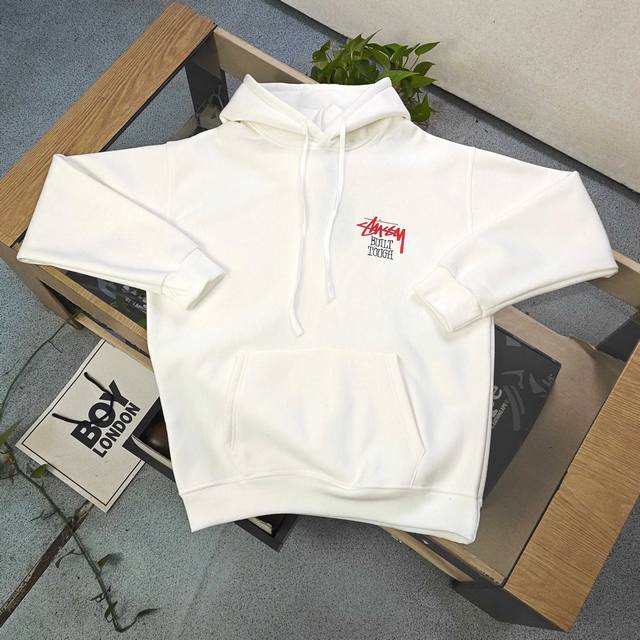 款号：Xb138 高品质 DDD 2025新款Stussy斯图西小熊玩偶字母图案Logo印花休闲情侣连帽加绒卫衣，经典永远不会过时、人手必备款，380G纯棉加绒