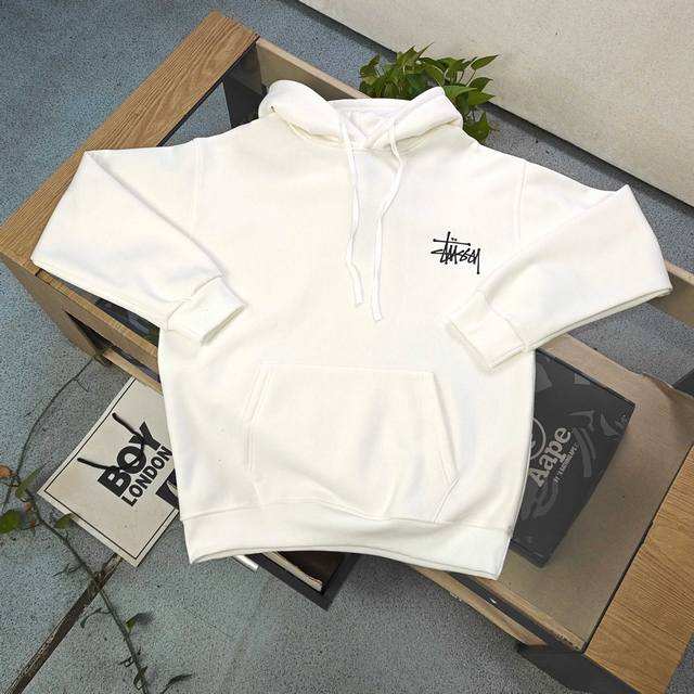 款号：Xb137 高品质 DDD 2025新款Stussy斯图西冰块骰子字母图案Logo印花休闲情侣连帽加绒卫衣，经典永远不会过时、人手必备款，380G纯棉加绒