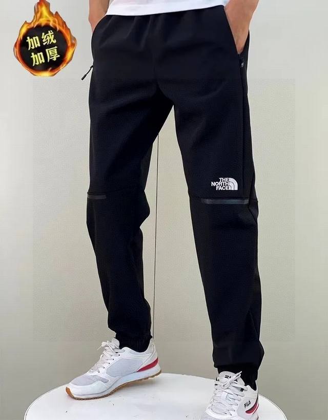 上新 加绒长裤 DDD 北面冬季新款男士新款加绒加厚软壳休闲裤，经典刺绣Logo DDD 户外运动休闲必备保暖经典爆款！男女同款 DDD 颜色：黑色，军绿 尺码