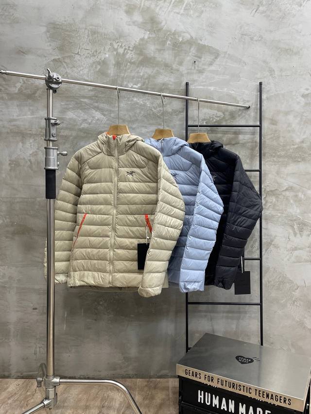 官网爆款 羽绒服 供 Arcteryx始祖鸟 Cerium 850蓬鹅绒纯色轻便防风保暖连帽排骨轻薄羽绒服 DDD - 辅料：原版拆解开发，一比一定制的小标，领