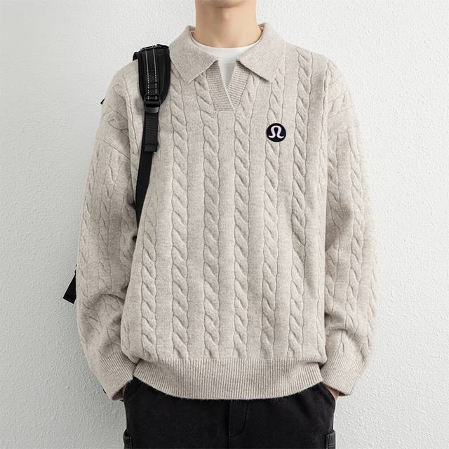 Lululemon 露露 翻领毛衣套头针织衫 官网亨利领毛衣， 男女同款 线衫，情侣款打底衫，Ins小红书教你搭配上身，新品首发卫衣，版型宽松，修饰脸型且舒适有