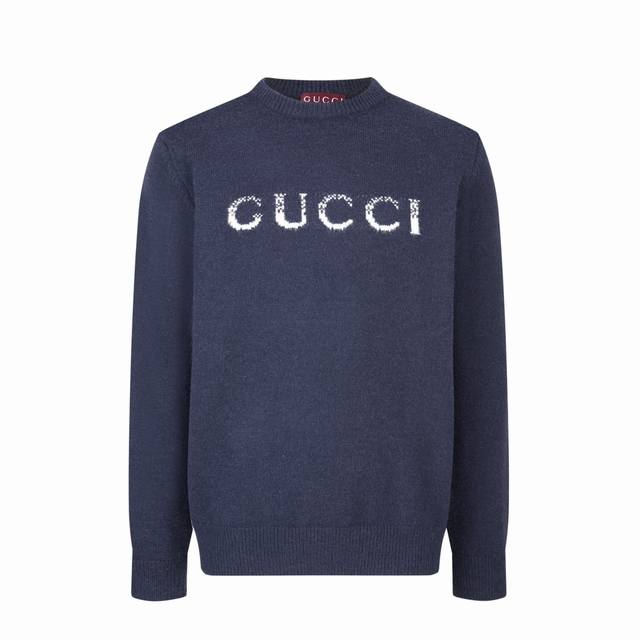 专柜1:1版本 ] DDD 品名: Gucci 古驰羊毛针织圆领毛衣 DDD 款号：150 DDD 尺码：S-L DDD 颜色：宝蓝 DDD 面料：采用35%绵