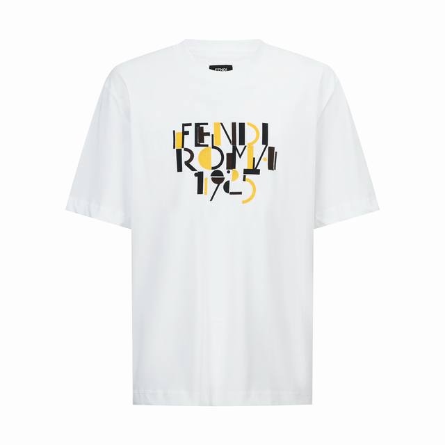 专柜1:1版本 DDD 品名: Fendi芬迪 刺绣烫图标识圆领短袖T恤 DDD 尺码：S-Xl DDD 颜色：藏蓝色 白色 DDD 面料：采用50支丝光双股。