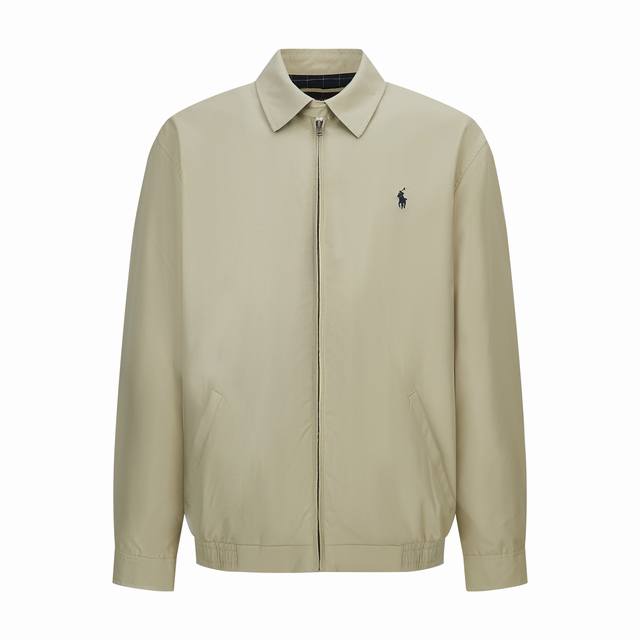 专柜1:1版本 DDD 品名: Ralph Lauren拉夫劳伦金标刺绣标识拉链翻领夹克外套 DDD 尺码：S-Xl DDD 颜色：黑色 杏色 DDD 面料：采