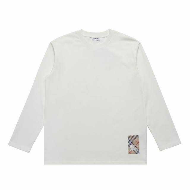 顶级版本] DDD 品名: Burberry巴宝莉 新款刺绣Logo休闲圆领长袖T DDD 款号: 045 DDD 尺码：S-Xl DDD 颜色：黑色 白色 D