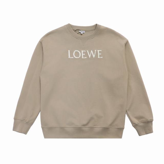 顶级版本] DDD 品名: Loewe 罗意威 新款刺绣Logo标识休闲圆领卫衣 DDD 尺码：Xs-L DDD 颜色：黑色 卡其色 DDD 原版定制高克重42