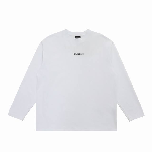 顶级版本] DDD 品名: Balenciaga 巴黎世家 新款前后刺绣Logo圆领长袖T恤 DDD 款号: 601 DDD 尺码：Xs-L DDD 颜色：黑色