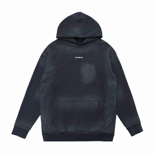 顶级版本] DDD 品名：Balenciaga巴黎世家 手绘涂鸦刺绣Logo洗水磨破做旧连帽卫衣 DDD 尺码：S-Xl DDD 颜色：深灰色 DDD 版型: