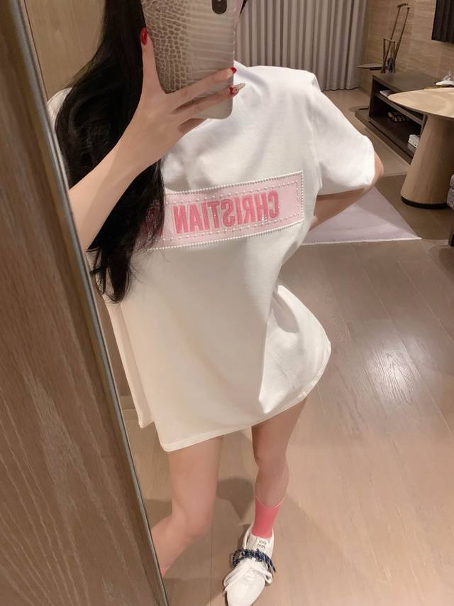 特价 粉 DDD Diro 迪奥 5爆款现货定制Yb斜纹全棉材质T恤～ DDD 透气舒适 质感十足 DDD 短袖T恤裁剪 修饰肩型 视觉上还显瘦 Logo标志对