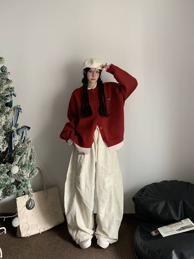 特价 。Play Comme Des Garcons川久保玲 DDD 复古感封神！川久保玲美式假两件针织衫，春秋慵懒宽松天花板 DDD Play Comme D