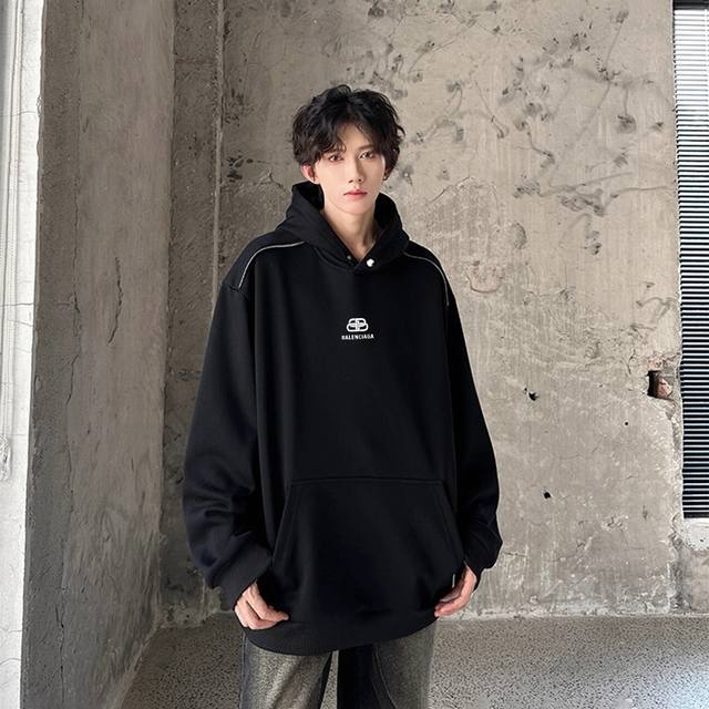 巴黎世家Balenciaga 封神卫裤 DDD 巴黎世家 520G 重磅纽扣帽衫｜Cleanfit 男孩春秋高街战袍 DDD 巴黎世家这件 520G 重磅纽扣连