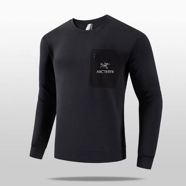 Arc'teryx始祖鸟新装打底长袖半高领运动健身骑行服 DDD 春秋新款男士户外休闲健身跑步高弹性运动半拉链长袖 加厚密度贴身速干透气 健身训练长袖！ DDD