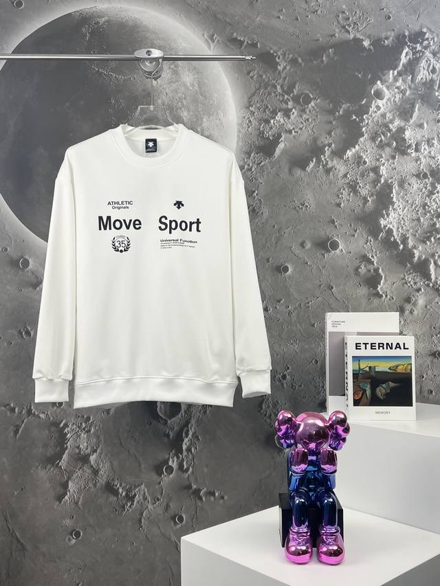 上新 DDD Descente 迪桑特Move Sport标语Logo圆领卫衣，男女同款上身帅气百搭不挑人，休闲运动均可驾驭，经典永不过时绝佳初秋出行穿搭必备单