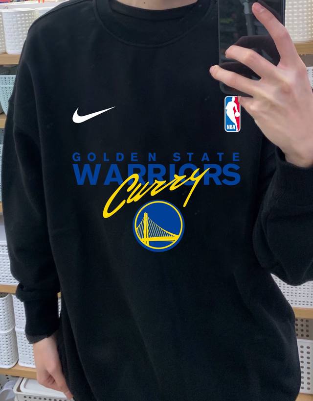 银狐绒加厚 DDD Nba X Nike 金州勇士队西部冠军耐克训练服冬季加绒加厚圆领卫衣 DDD 高端冬季加绒卫衣系列 DDD 本款甄选530G银狐绒加厚面料