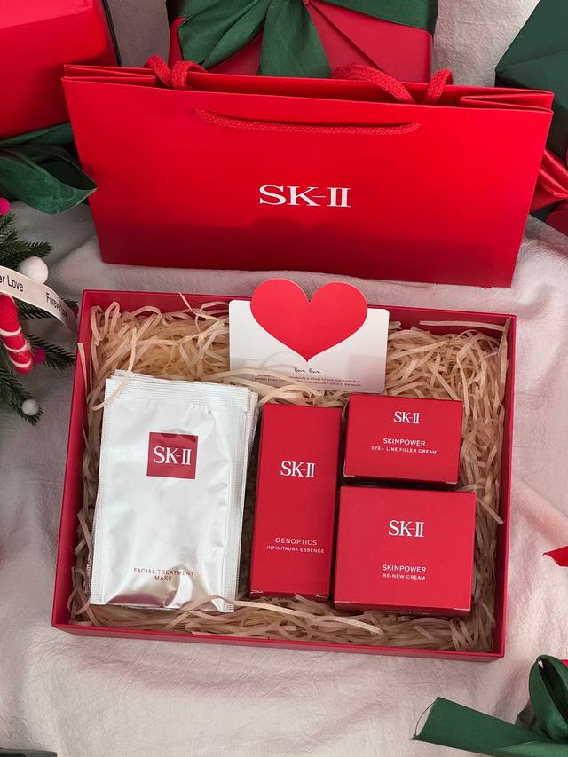 礼盒不优惠 ！ 配打包箱 #士为知己者死，女为悦己者容，传说中的仙女都在用的护肤# Skll 新款韩流美肌光子四件套套装限定礼盒 掌柜正儿八经的渠D货源！每盒都