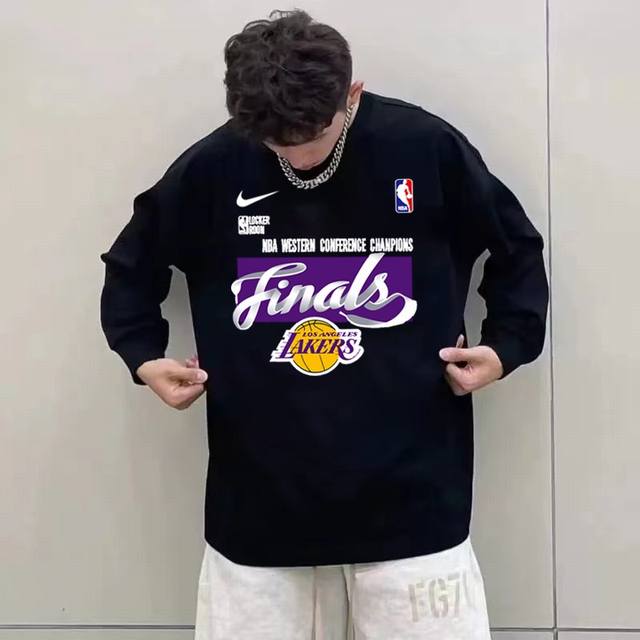 银狐绒加厚 DDD Nba X Nike 湖人西决西部总冠军纪念款耐克冬季加绒加厚圆领卫衣 DDD 高端冬季加绒卫衣系列 DDD 本款甄选530G银狐绒加厚面料
