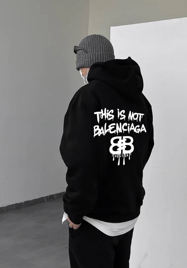 银狐绒加厚 DDD Balenciaga巴黎世家涂鸦冬季加绒加厚连帽卫衣 DDD 高端冬季加绒卫衣系列 DDD 甄选530G银狐绒加厚面料 区别市场便宜货200