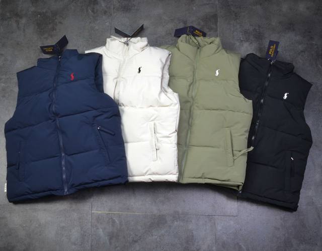 Polo 25Ss秋冬新款马甲蓬松棉马甲休闲立领防风马甲户外休闲刺绣小马棉坎肩！ DDD 超火爆款终于出货啦！男款立领棉马甲！防水透气保暖面料、立领设计，两侧口