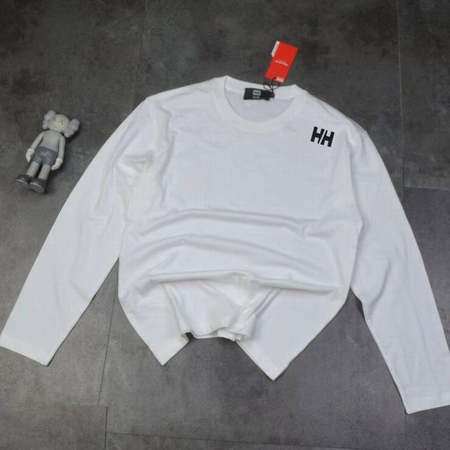 Helly Hansen Hh 2 2025年秋季男装薄款纯棉长袖T恤肩膀字母Logo舒适透气长T恤。凉凉秋意过度款内穿外搭多可以 秋季凉爽必备款运动休闲长T恤