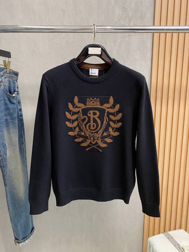 支持年后退换 巴宝莉25Ss秋冬 新品 毛衣专供狠货，进口原版科技羊毛精纺！精细针织一体，色彩混织纯手工技艺呈现 档次极高，凸显衣着品味与奢华 工艺精湛！定制原