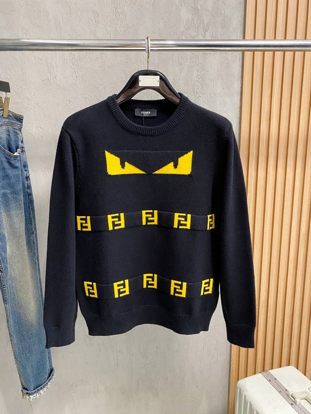 支持年后退换 芬迪25Ss秋冬 新品 毛衣专供狠货，进口原版科技羊毛精纺！精细针织一体，色彩混织纯手工技艺呈现 档次极高，凸显衣着品味与奢华 工艺精湛！定制原版