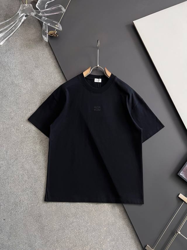 年保Cel*2026Ss最新工艺短袖260G纯棉双纱爆款现货四季系列短袖，简约基础衣橱神器， 休闲百搭必备款 做工走线质感一流码数S- Xxl DDD