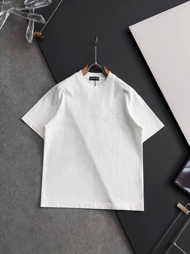 年保Ch克罗心*2026Ss最新工艺短袖280G纯棉双纱爆款现货四季系列短袖，简约基础衣橱神器， 休闲百搭必备款 做工走线质感一流，两色推荐：白色、黑色 独家版