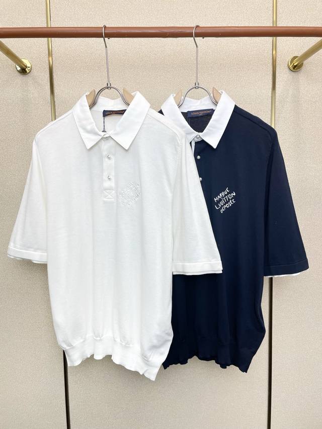 支持跨年售后！ 。Louis Vuitton路易威登砸锅卖铁都要上的新款新款原单男士休闲短袖 刺绣纽扣短袖Polo衫 高端定制 高端版本 时尚百搭爆款进口面料