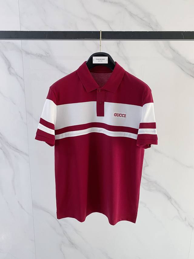 古驰 *2026春夏新品翻领Polo短袖 时尚单品设计，更加时尚舒适，高标准定制，上身非常有型，奢华品牌经典Logo图案 客供辅料，客供进口舒适透气面料质感非常