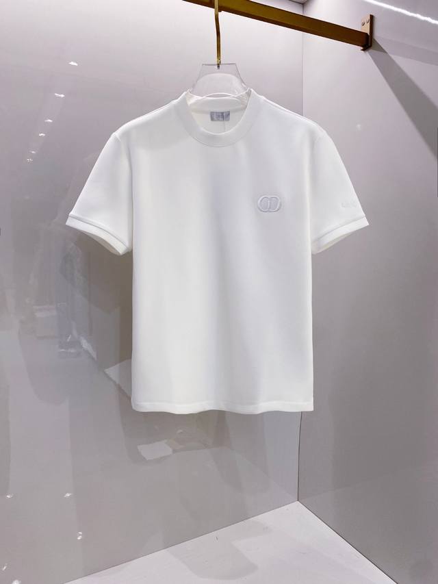 支持年后退换 Di#Or迪 奥2025秋冬空气层字母刺绣Logo时尚百搭打底圆领短袖衫，精致工艺面料，顶级元素融合打造，经典短袖3标齐全，潮男时尚，无论是上身舒