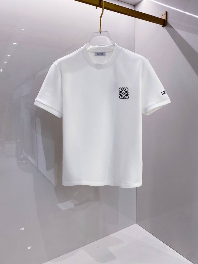 支持年后退换 Loe#We 罗意威 2025秋冬空气层字母刺绣Logo时尚百搭打底圆领短袖衫，精致工艺面料，顶级元素融合打造，经典短袖3标齐全，潮男时尚，无论是