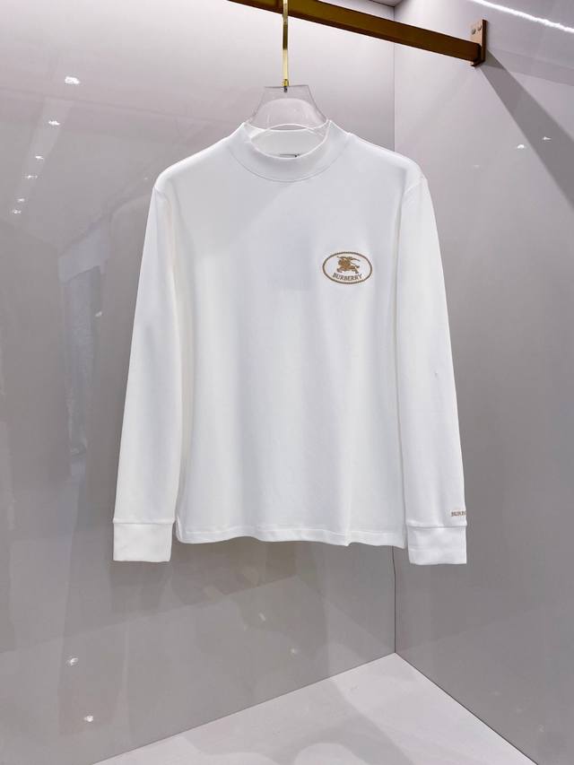 支持年后退换 巴宝莉Burberry 2025秋冬专柜新款 时尚休闲打底衫长袖T恤，精选进口高密度双面拉架棉面料，精致原版Logo打造，舒适性与透气性兼优，柔软