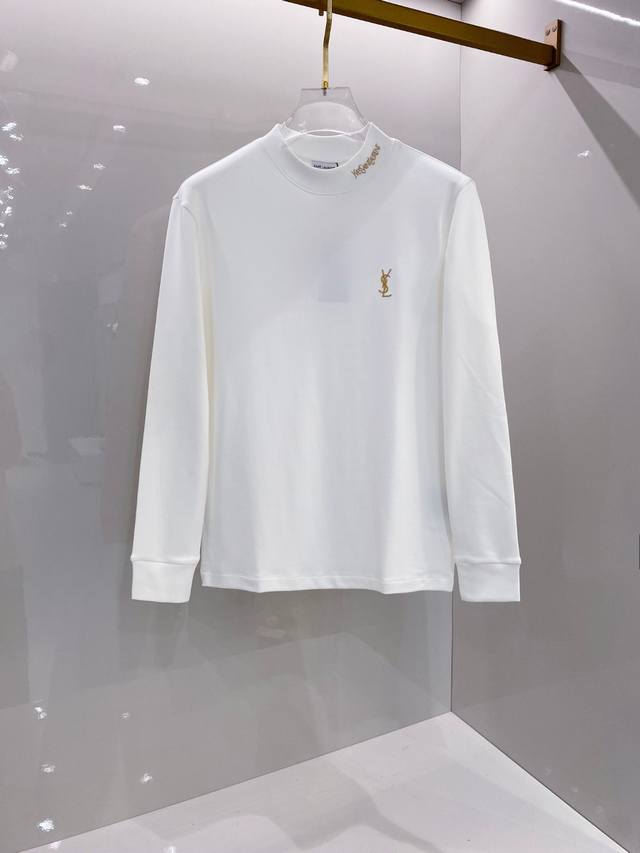 支持年后退换 圣罗兰 Syl 2025秋冬专柜新款 时尚休闲打底衫长袖T恤，精选进口高密度双面拉架棉面料，精致原版Logo打造，舒适性与透气性兼优，柔软抗皱弹性