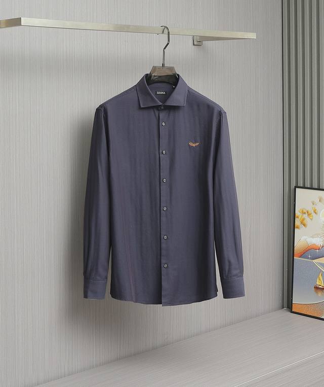 新品 Gd-Ez家男士商务休闲人字纹提花长袖衬衫，香港洋行渠道货，纯正血统品质，高端意大利出品，25年F W秋冬新款，经典王牌系列！！ DDD Ez家的单品真谛
