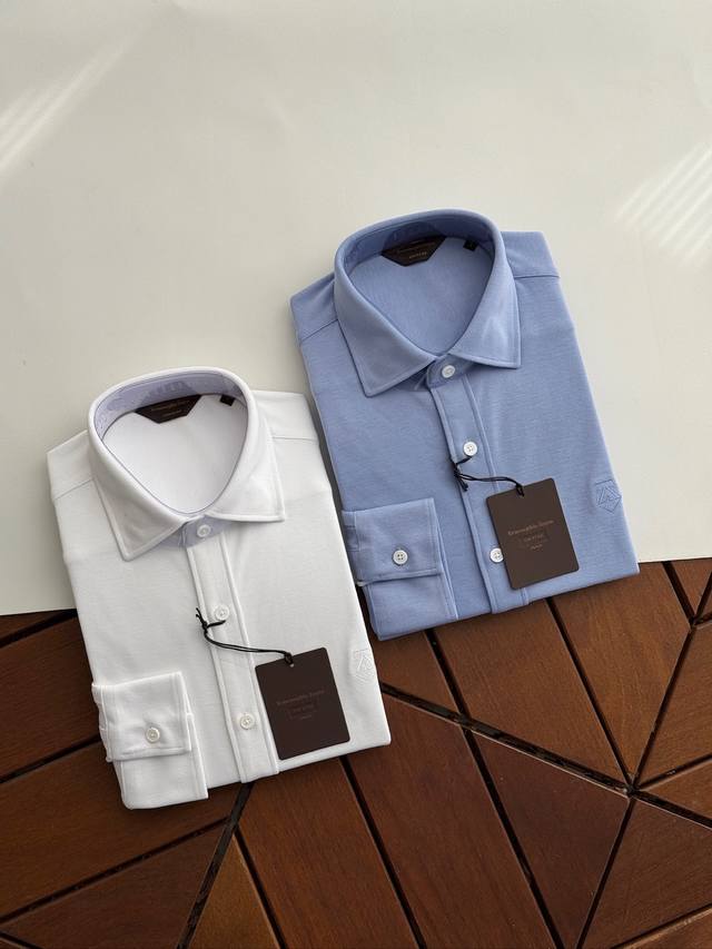 杰尼亚，Ez黑唛顶级男士高端商务休闲莫代尔羊毛弹力混纺长袖衬衫，系出名门，纯正血统品质，意大利原产出品，秋冬新品！ DDD 颇具意大利典型风格的时装，在面料选取