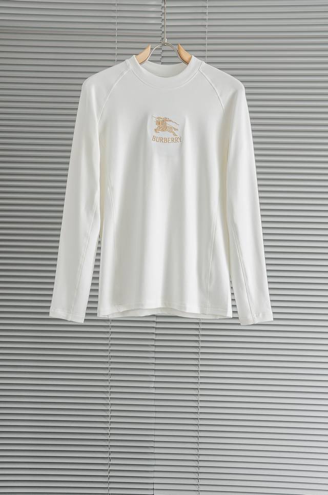 New#可年后 DDD Burb*Erry 巴 宝莉26Fw秋冬新款 立体刺绣男士长袖T恤衫#胸前经典骑士徽标+字母Logo.低调有辨识度！ 把重心都放在了面料