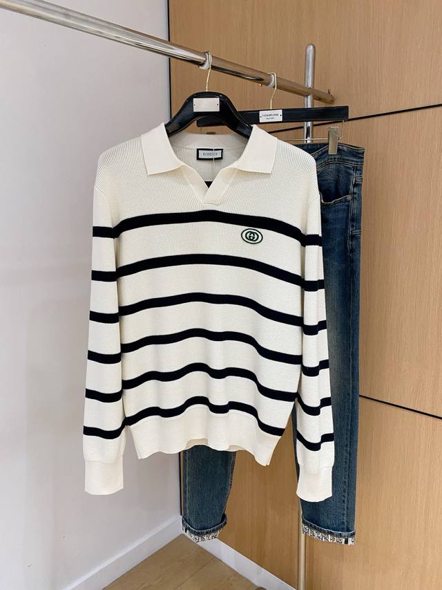 支持年后退换 古驰2025 新品 秋冬新款针织羊毛开衫 高品质意大利进口羊毛混纺面料，高密度针织，时尚百搭毛衣，帅气十足。经典Logo提花款。耐穿不易变形，版型