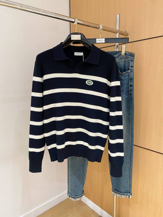 支持年后退换 古驰2025 新品 秋冬新款针织羊毛开衫 高品质意大利进口羊毛混纺面料，高密度针织，时尚百搭毛衣，帅气十足。经典Logo提花款。耐穿不易变形，版型