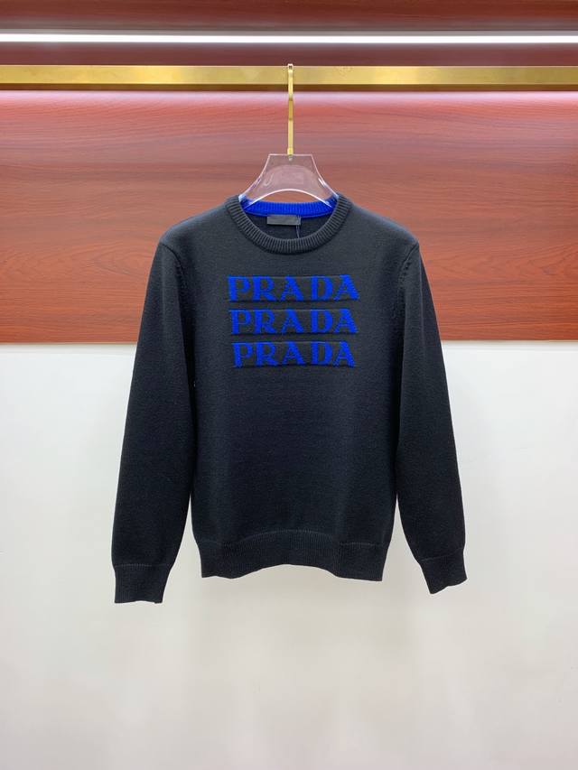 支持年后退换 普拉达25Ss秋冬 新品 毛衣专供狠货，进口原版科技羊毛精纺！精细针织一体，色彩混织纯手工技艺呈现 档次极高，凸显衣着品味与奢华 工艺精湛！定制原