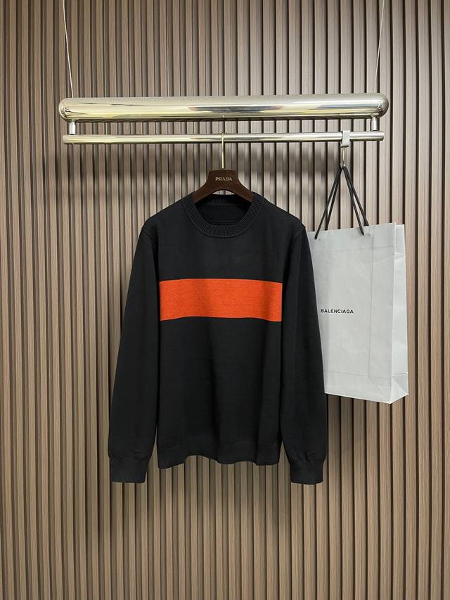 支持年后售后 DDD Zegna 2026Ss早春新款圆领针织毛衣，面料细腻如丝的触感，让你在春秋季尽享舒适与格调的双重体验。胸前橙色条纹提花标识，以极简设计语