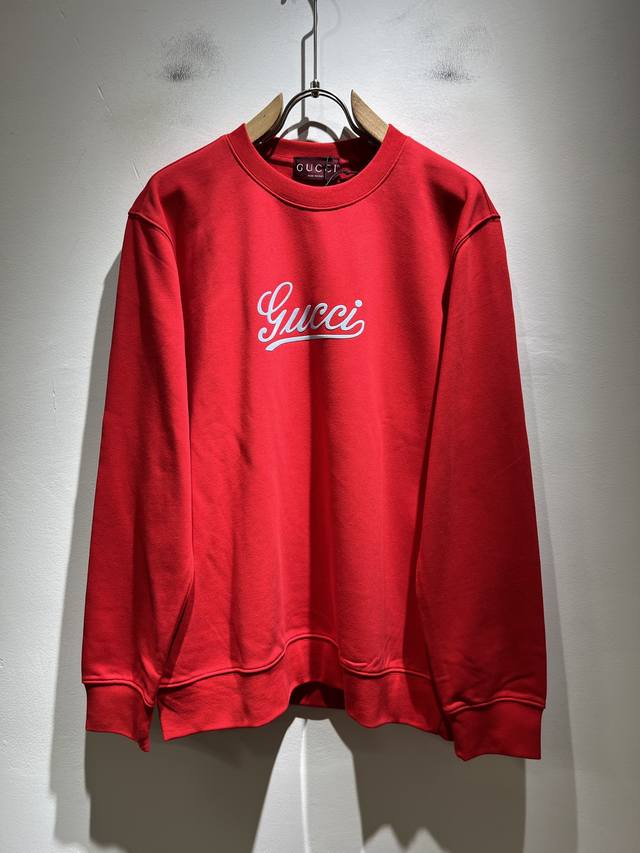 年后售后 Gucc*古家2025秋冬最新系列基础圆领男女同款卫衣，男女同款！贸易公司渠道稀出，同步官网发售 ！ 新时尚元素设计！前后Logo元素印花设计！为全新